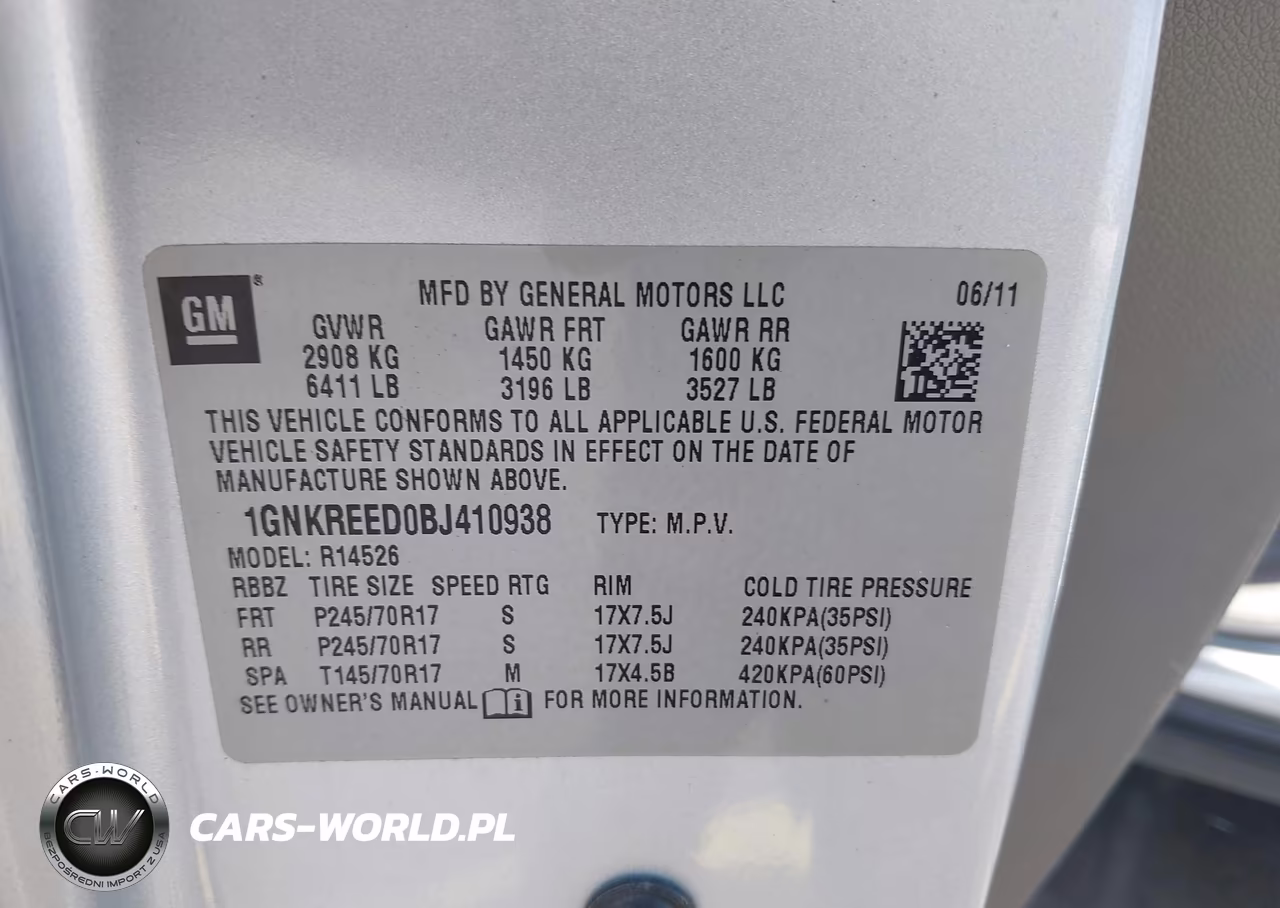 2011 Chevrolet Traverse Ls VIN:1GNKREED0BJ410938 - 9