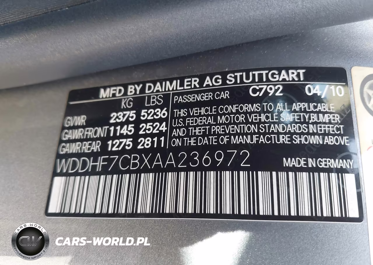 2010 Mercedes-Benz E 550 VIN:WDDHF7CBXAA236972 - 9