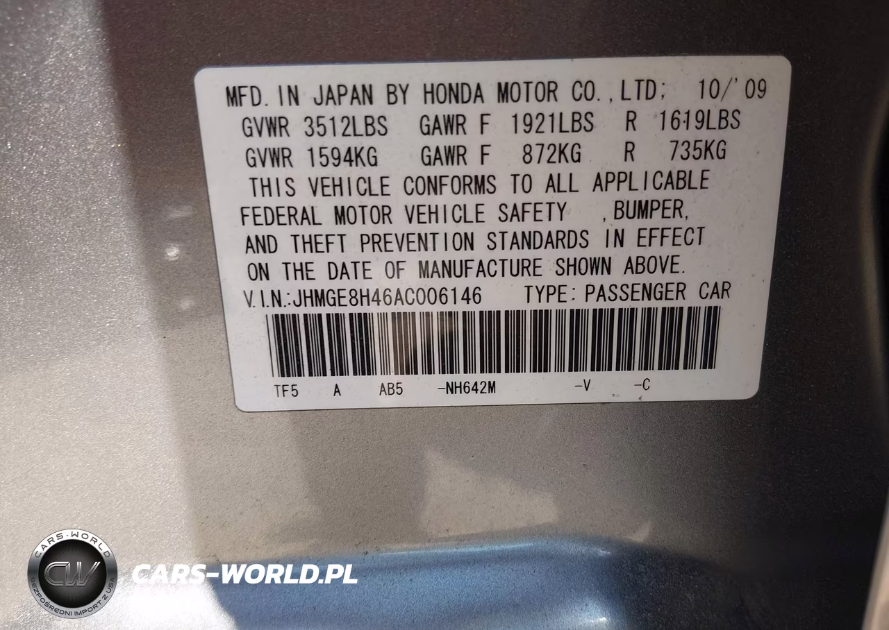 2010 Honda Fit Sport VIN:JHMGE8H46AC006146 - 9