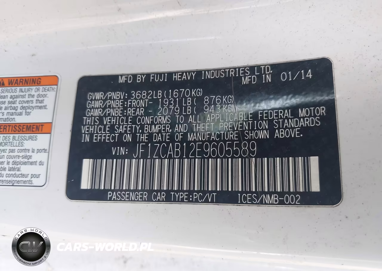 2014 Subaru Brz Premium VIN:JF1ZCAB12E9605589 - 9