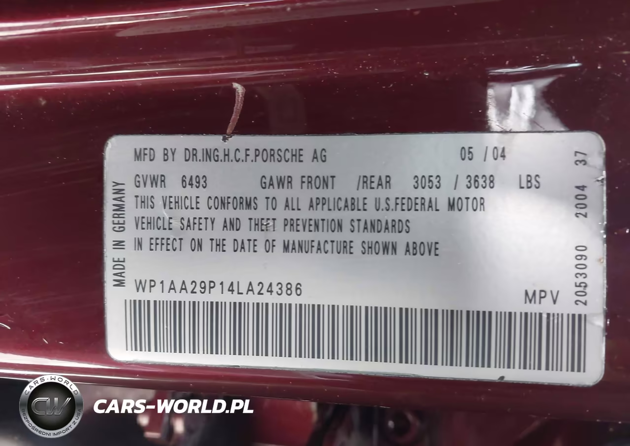 2004 Porsche Cayenne V6 VIN:WP1AA29P14LA24386 - 9