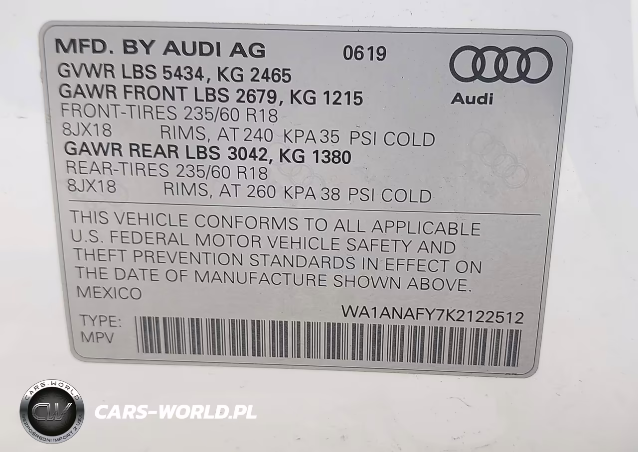 2019 Audi Q5 45 Premium VIN:WA1ANAFY7K2122512 - 9
