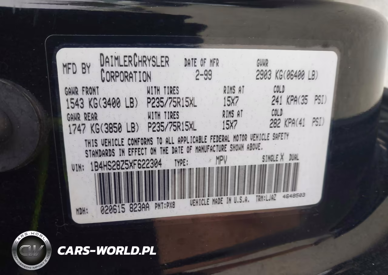 1999 Dodge Durango VIN:1B4HS28Z5XF622304 - 9