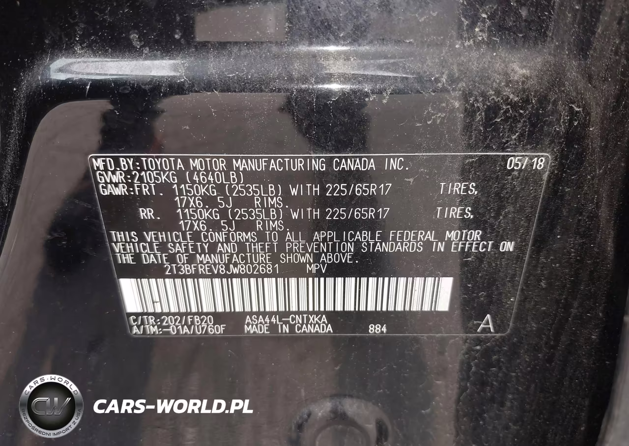 2018 Toyota Rav4 Le VIN:2T3BFREV8JW802681 - 9