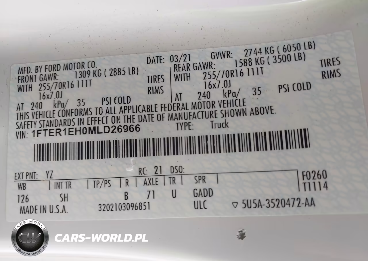 2021 Ford Ranger Xl VIN:1FTER1EH0MLD26966 - 9