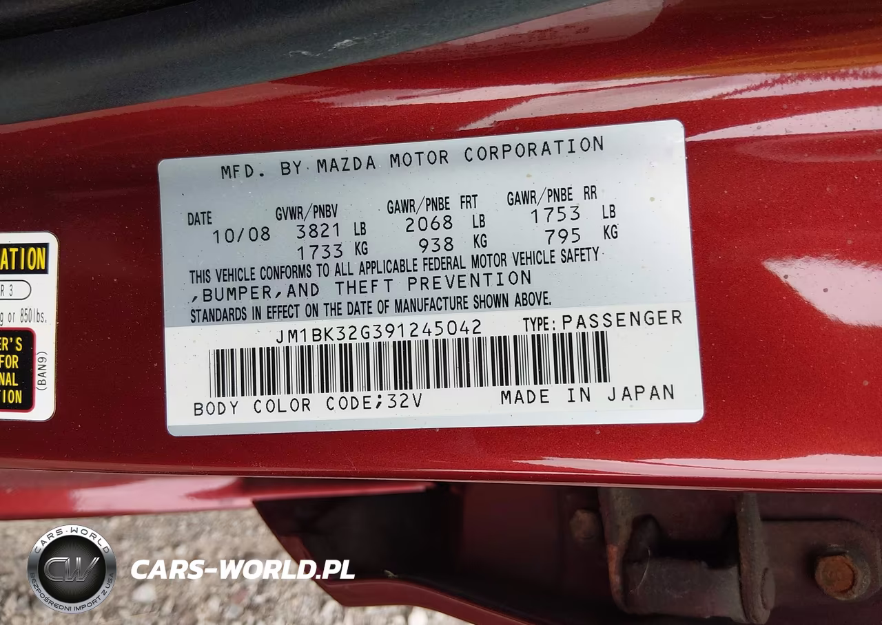 2009 Mazda Mazda3 I VIN:JM1BK32G391245042 - 9