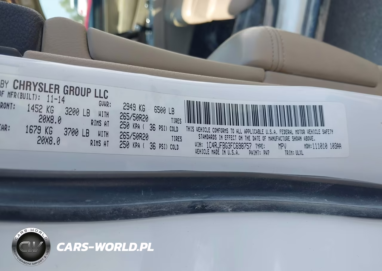 2015 Jeep Grand Cherokee Limited VIN:1C4RJFBG3FC698757 - 9