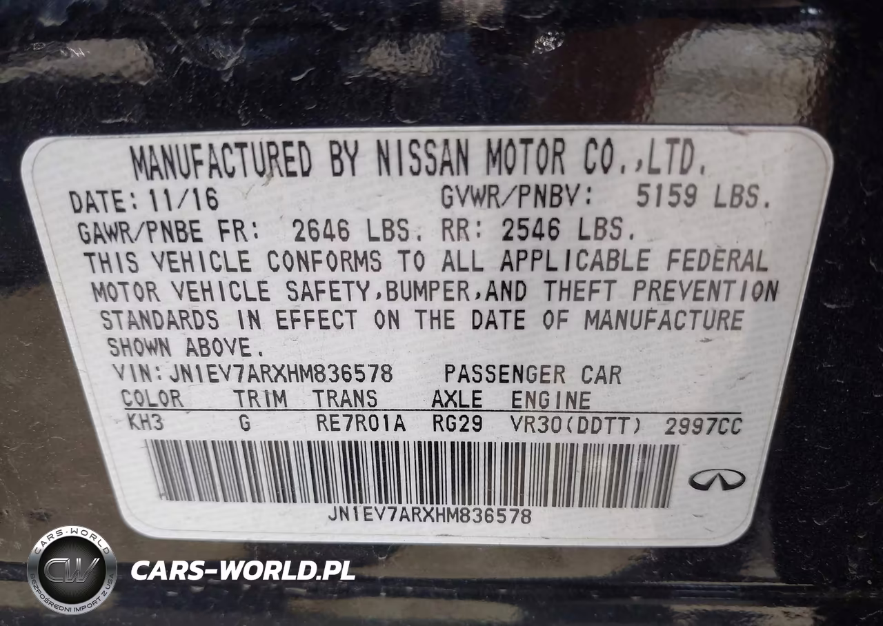 2017 Infiniti Q50 3.0T Premium VIN:JN1EV7ARXHM836578 - 9