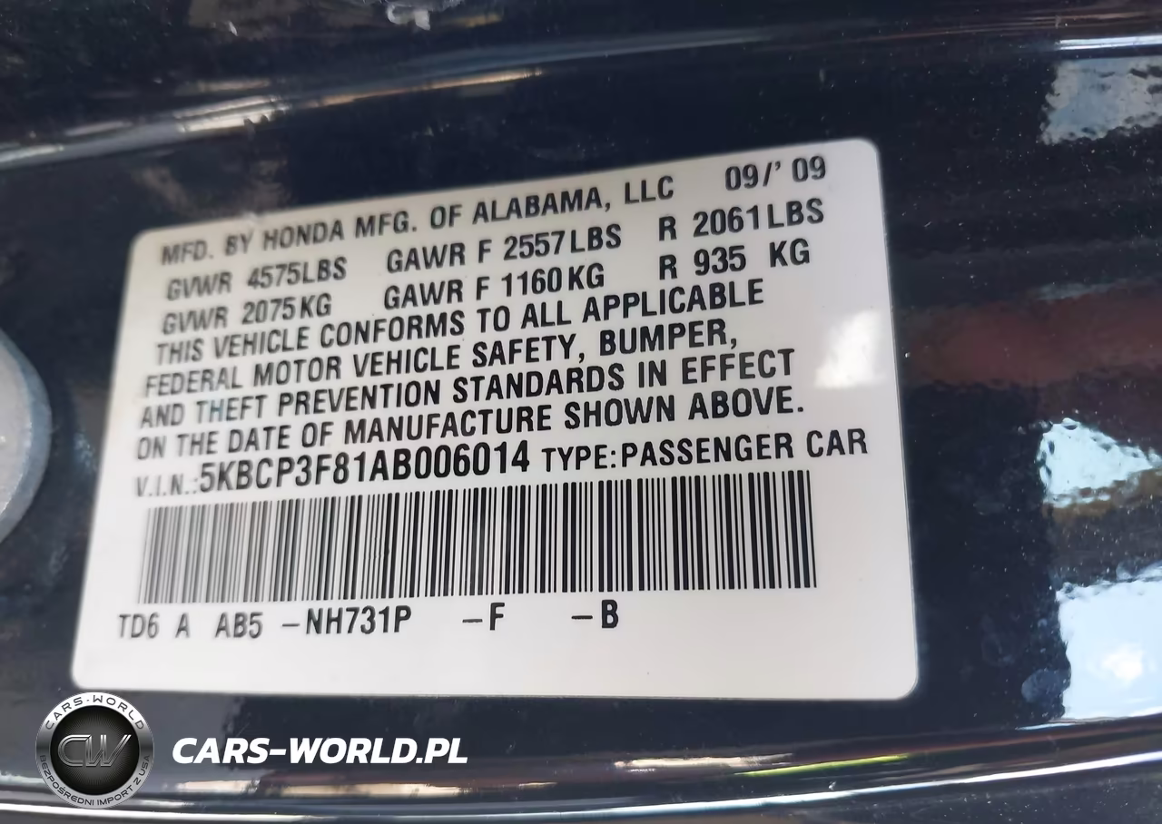 2010 Honda Accord 3.5 Ex-L VIN:5KBCP3F81AB006014 - 9