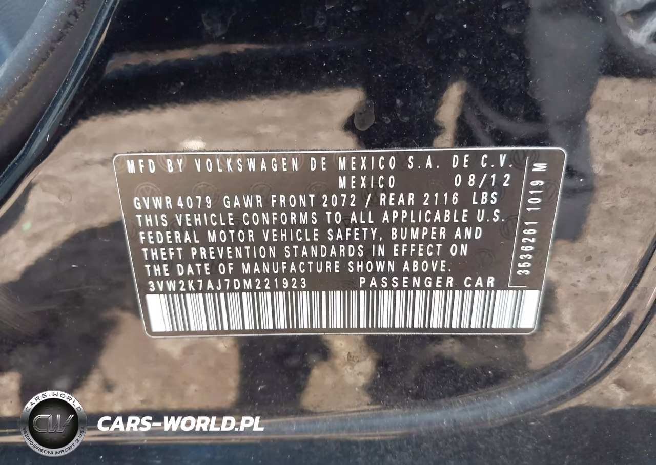 2013 Volkswagen Jetta 2.0L S VIN:3VW2K7AJ7DM221923 - 9
