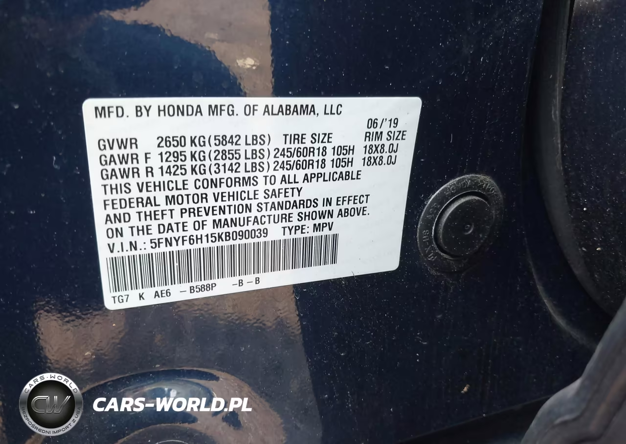 2019 Honda Pilot Lx VIN:5FNYF6H15KB090039 - 9