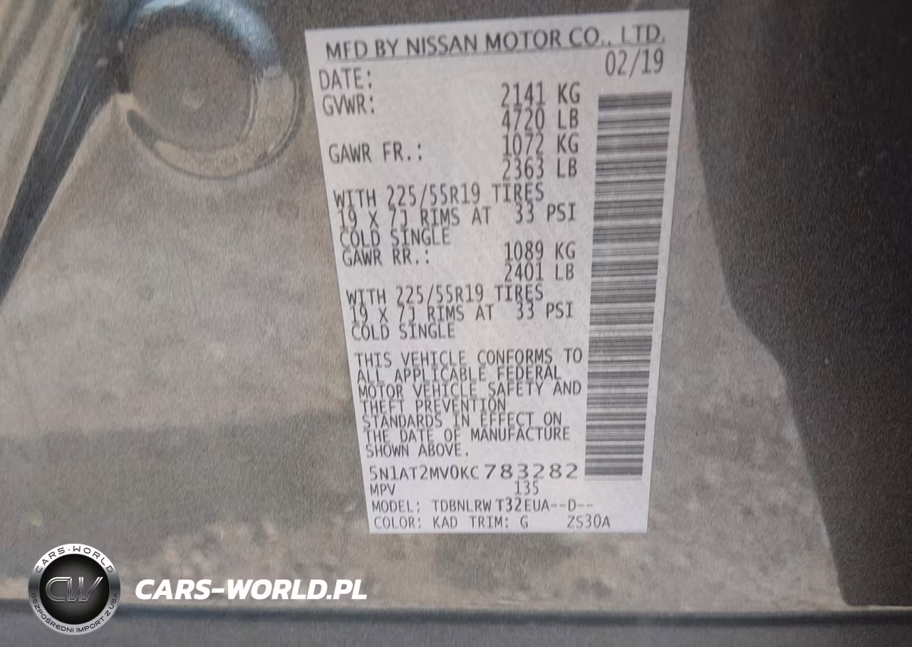 2019 Nissan Rogue Sl VIN:5N1AT2MV0KC783282 - 9