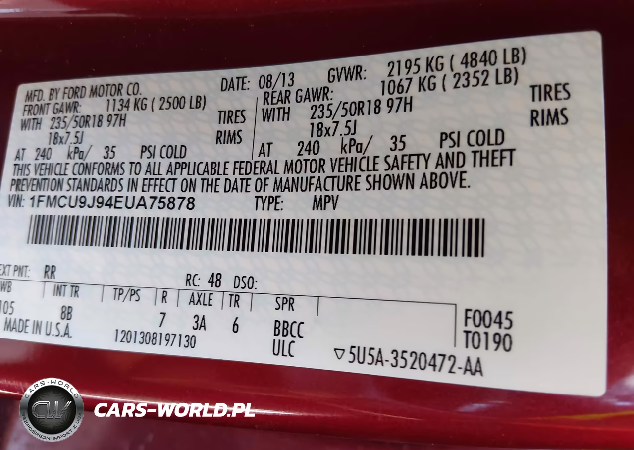 2014 Ford Escape Titanium VIN:1FMCU9J94EUA75878 - 9
