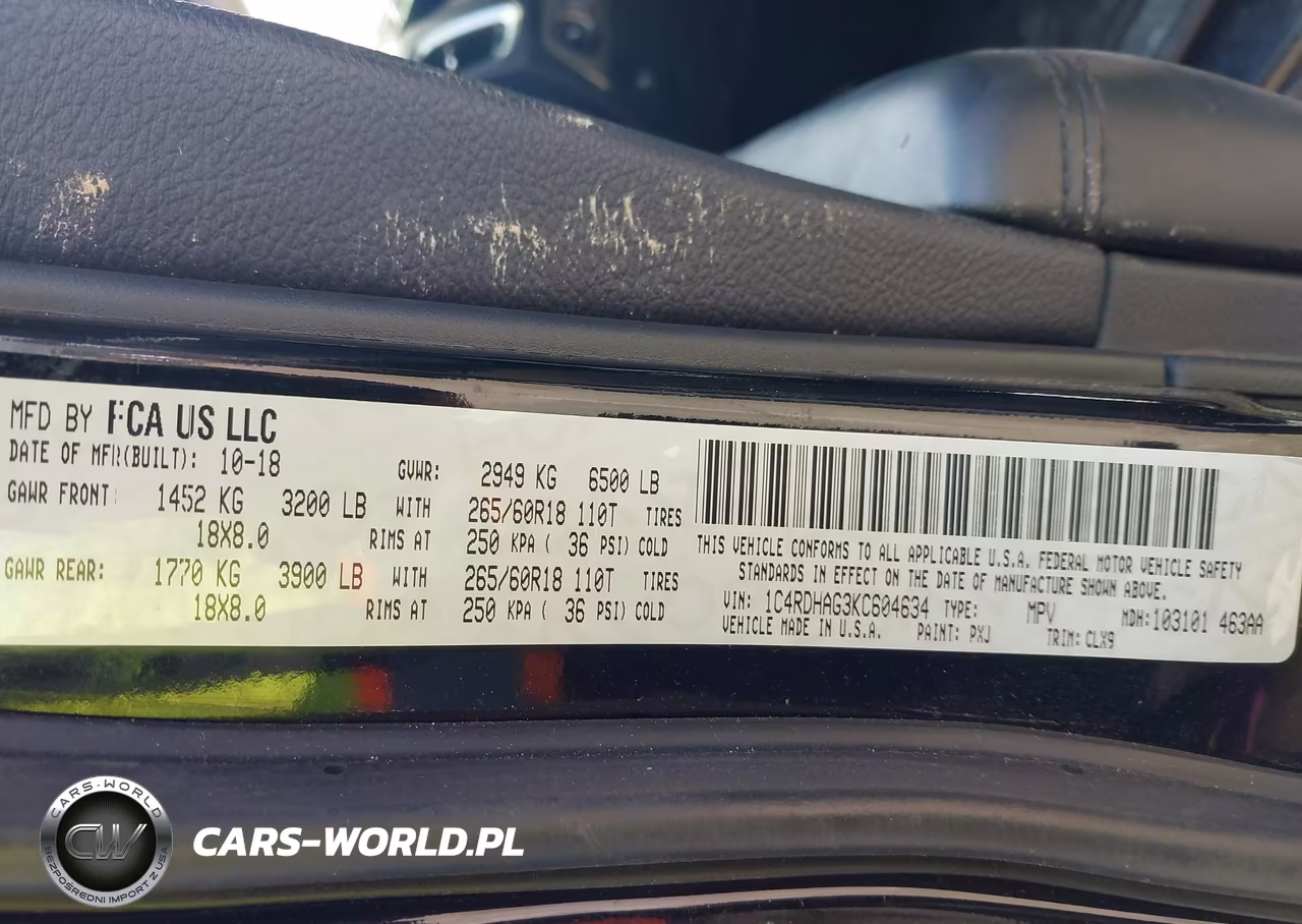 2019 Dodge Durango Sxt Plus Rwd VIN:1C4RDHAG3KC604634 - 9