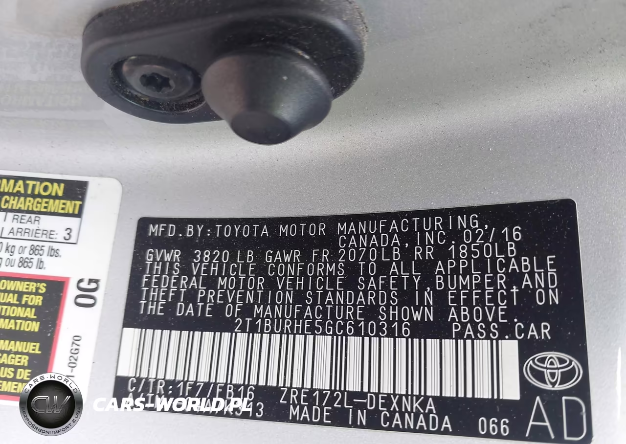 2016 Toyota Corolla Le VIN:2T1BURHE5GC610316 - 9