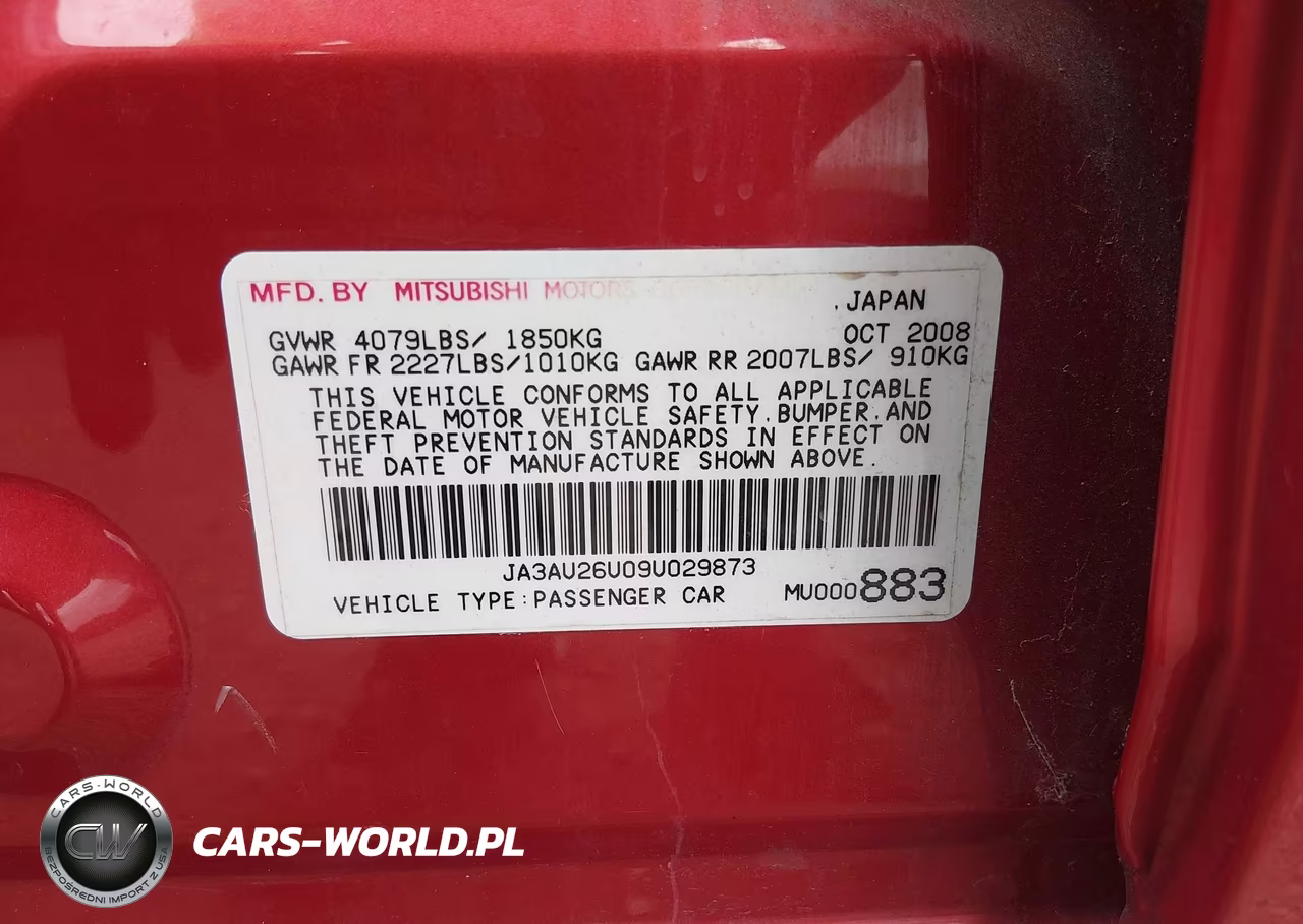 2009 Mitsubishi Lancer VIN:JA3AU26U09U029873 - 9