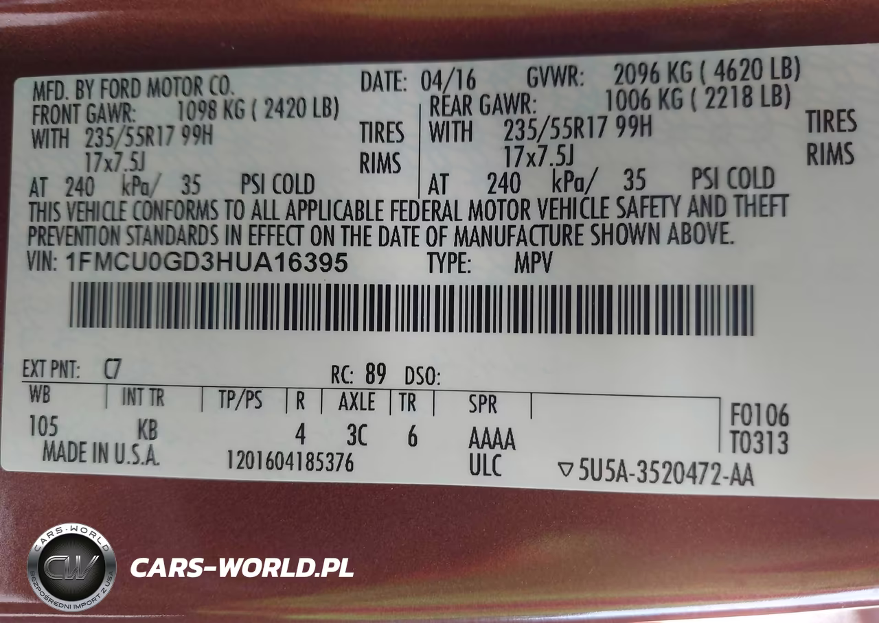 2017 Ford Escape Se VIN:1FMCU0GD3HUA16395 - 9