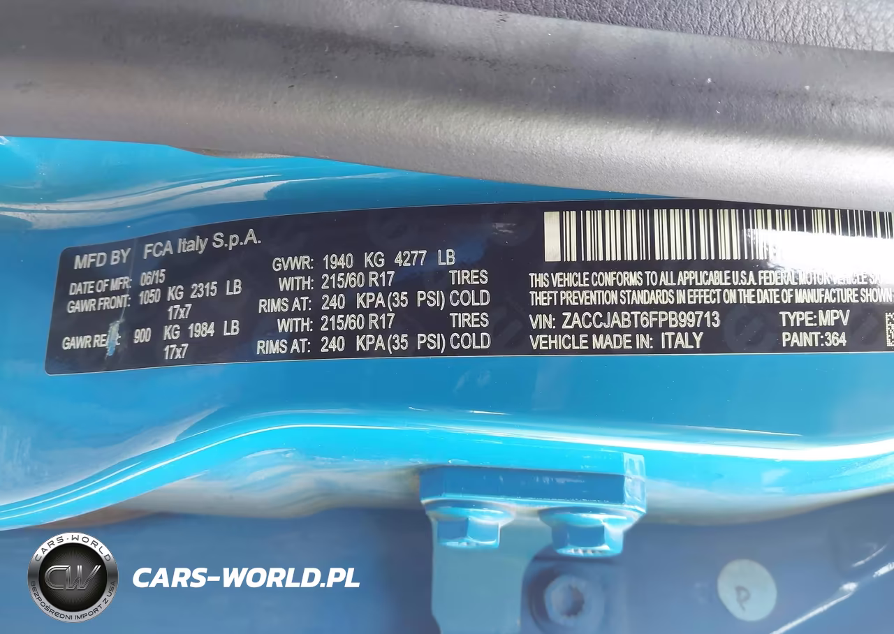 2015 Jeep Renegade Latitude VIN:ZACCJABT6FPB99713 - 9
