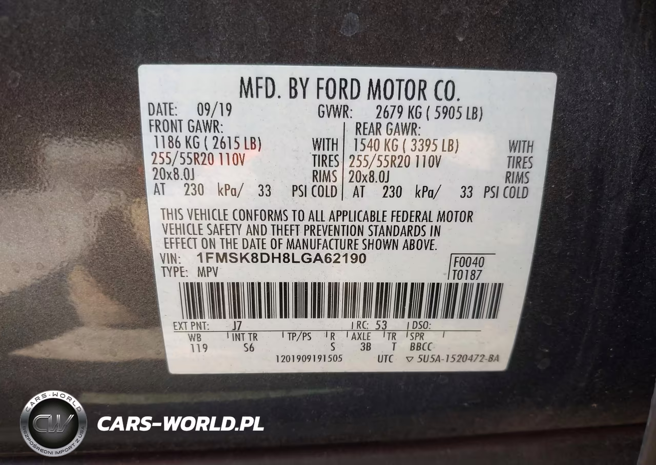 2020 Ford Explorer Xlt VIN:1FMSK8DH8LGA62190 - 9