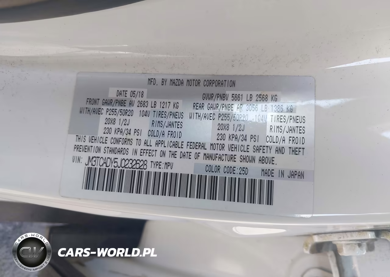2018 Mazda Cx-9 Grand Touring VIN:JM3TCADY5J0232628 - 9
