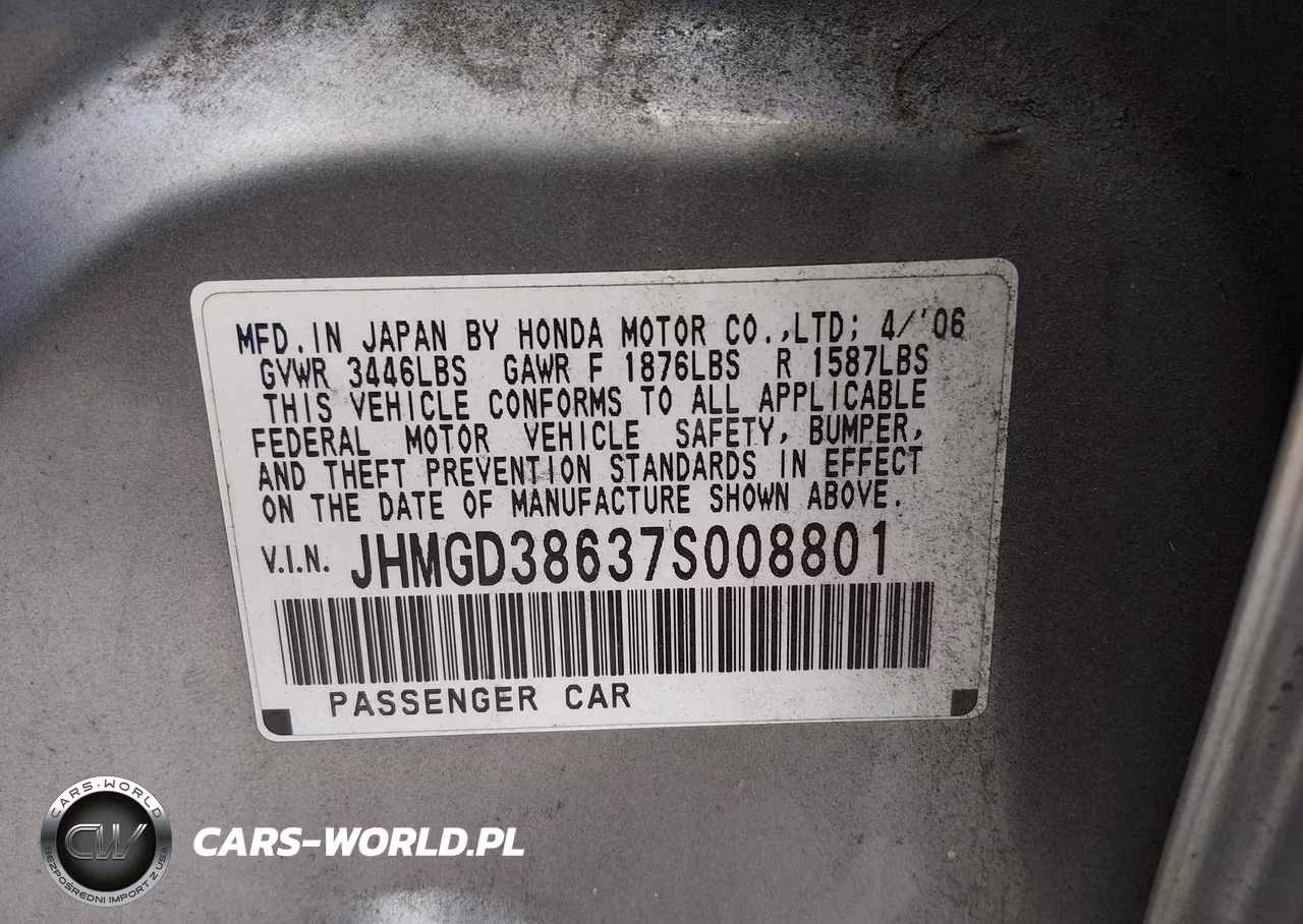 2007 Honda Fit Sport VIN:JHMGD38637S008801 - 9