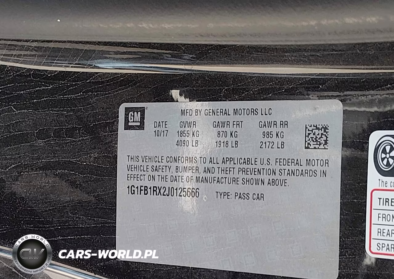 2018 Chevrolet Camaro 1Lt VIN:1G1FB1RX2J0125666 - 9