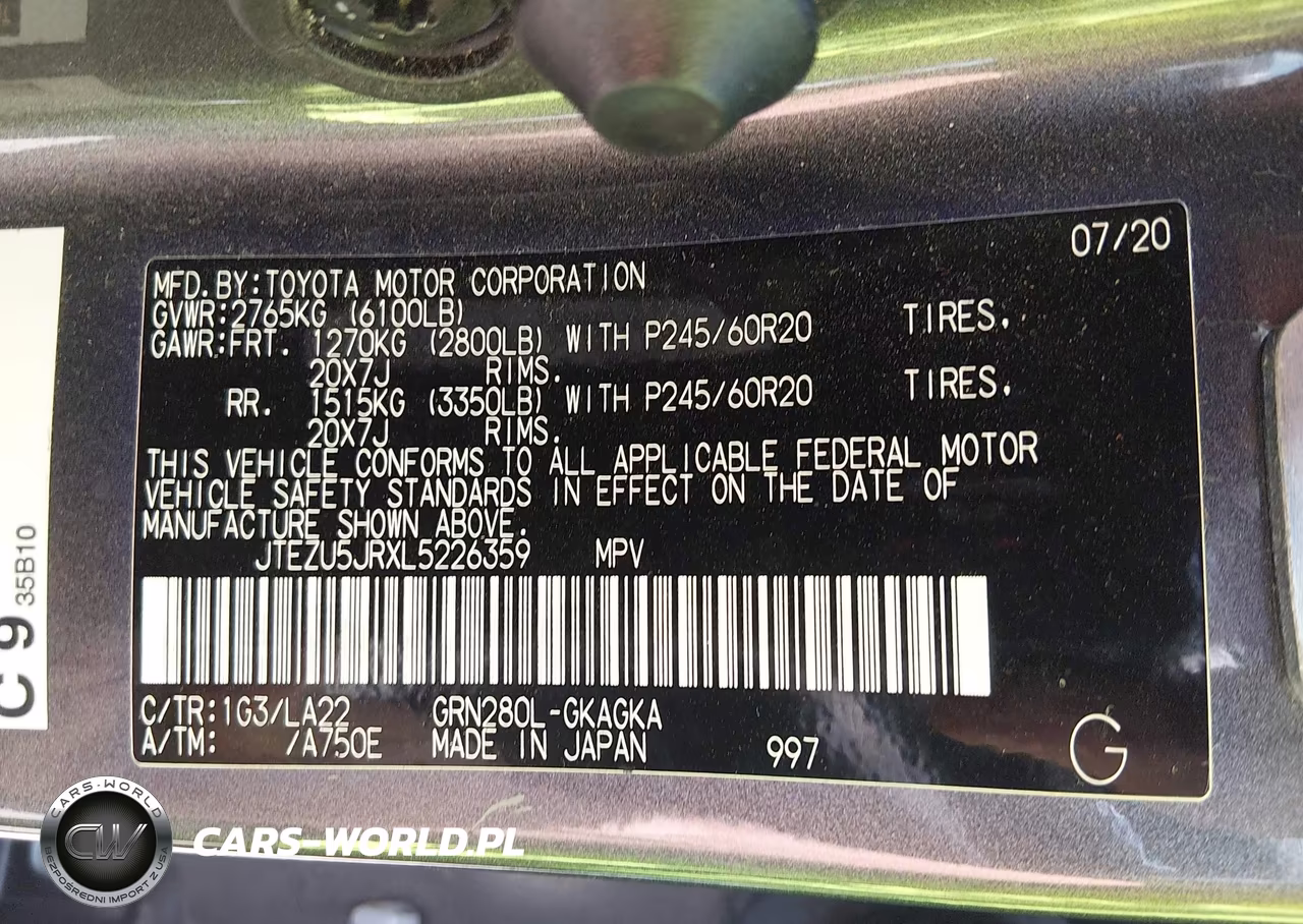 2020 Toyota 4Runner Limited VIN:JTEZU5JRXL5226359 - 9