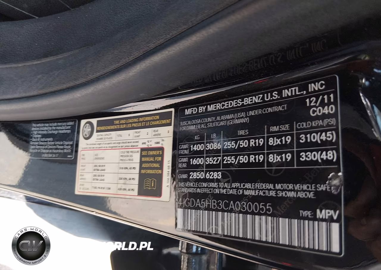 2012 Mercedes-Benz Ml 350 4Matic VIN:4JGDA5HB3CA030055 - 9