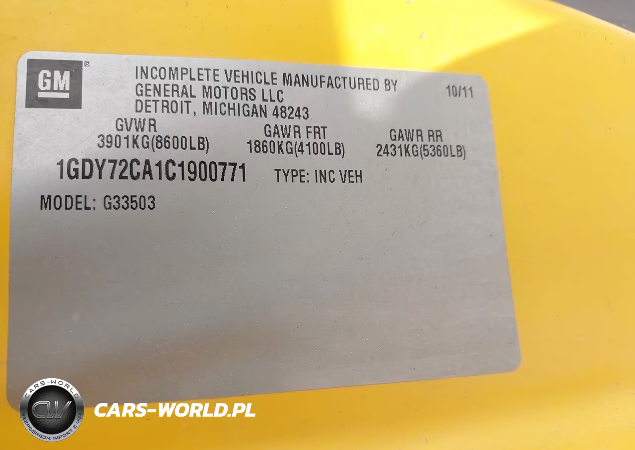 2012 GMC Savana Cutaway Work Van VIN:1GDY72CA1C1900771 - 8