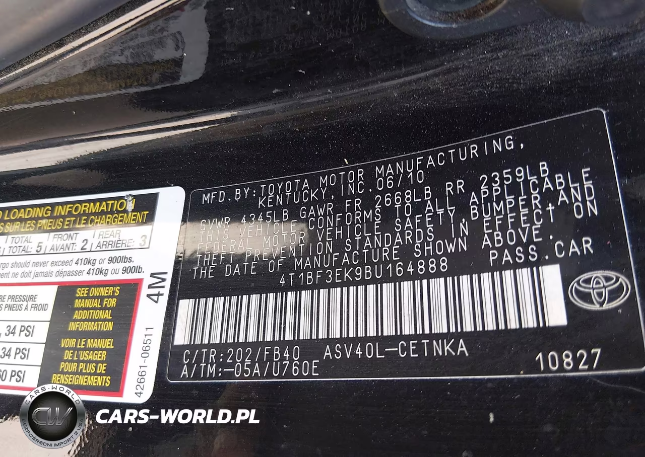 2011 Toyota Camry Le VIN:4T1BF3EK9BU164888 - 9