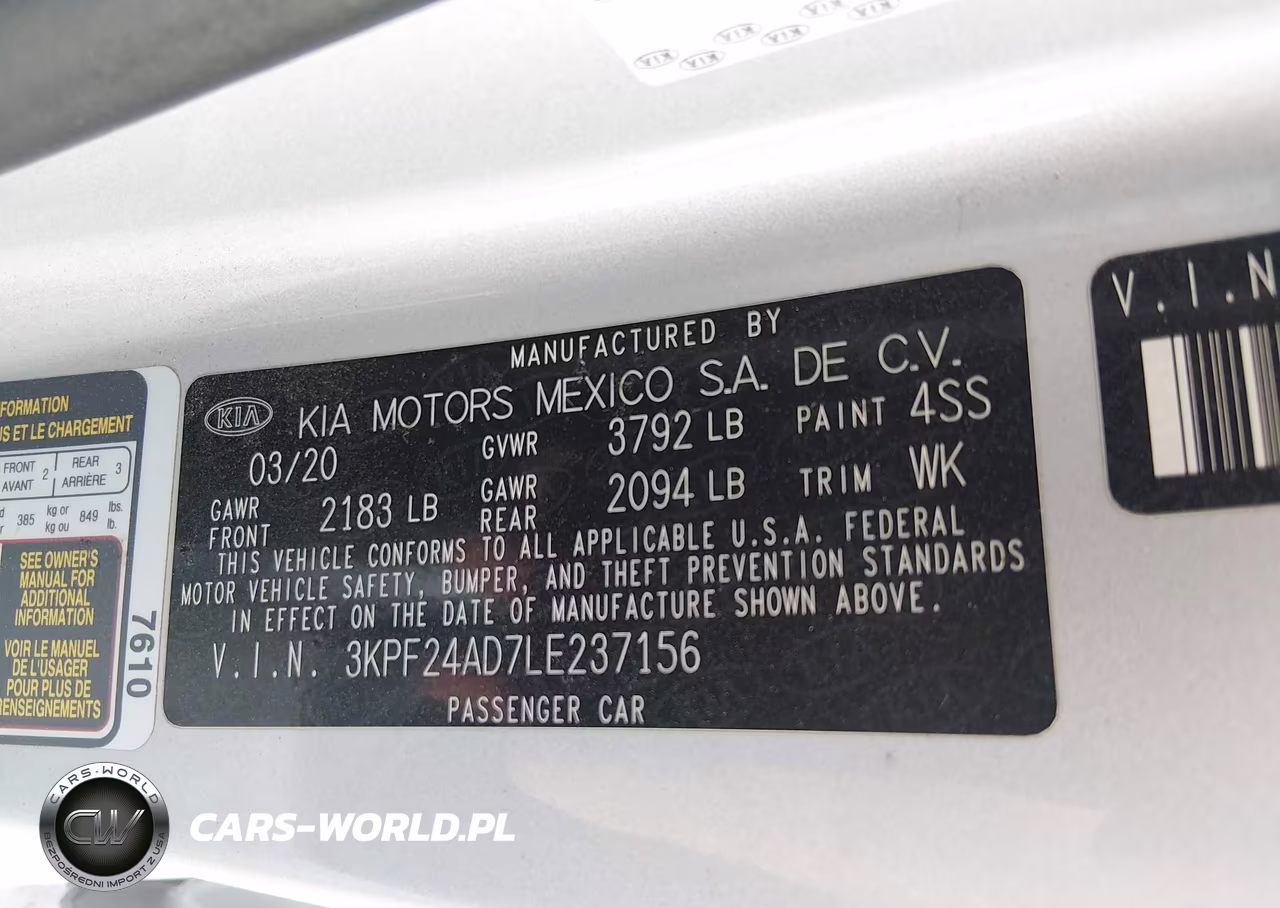 2020 Kia Forte Lxs VIN:3KPF24AD7LE237156 - 9