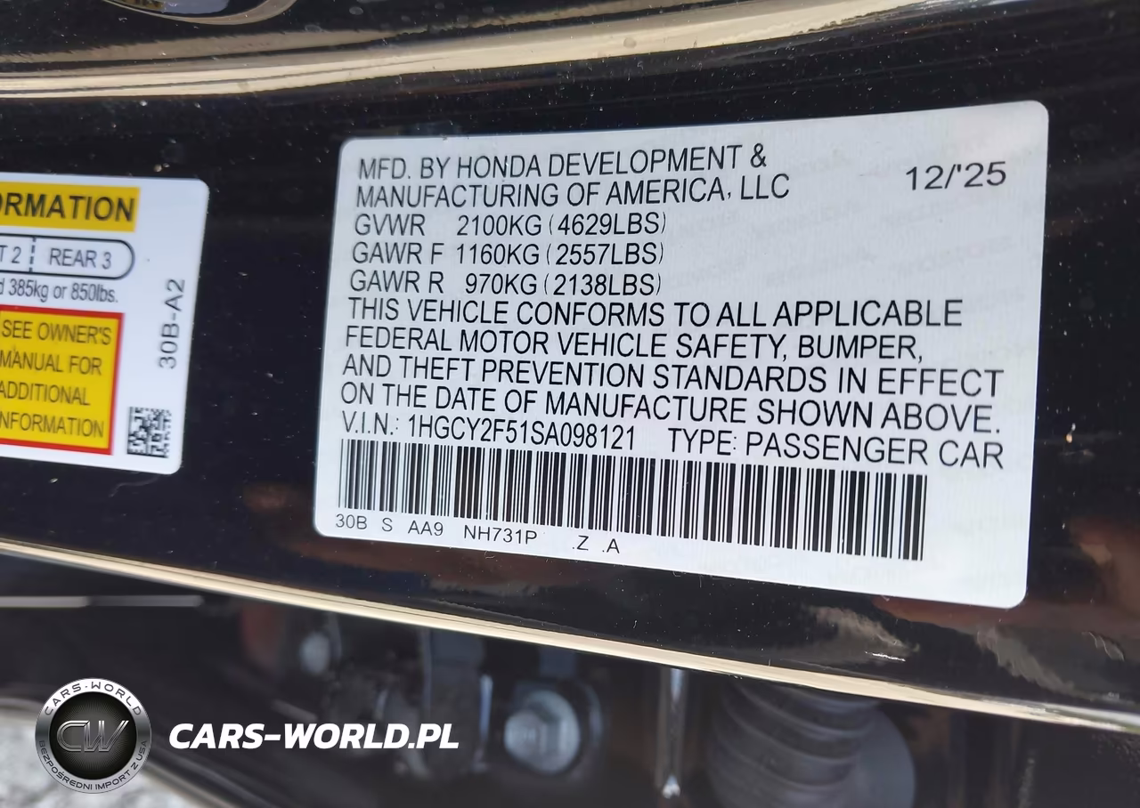 2025 Honda Accord Hybrid Sport VIN:1HGCY2F51SA098121 - 9