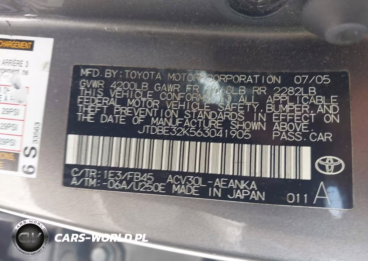 2006 Toyota Camry Le VIN:JTDBE32K563041905 - 9