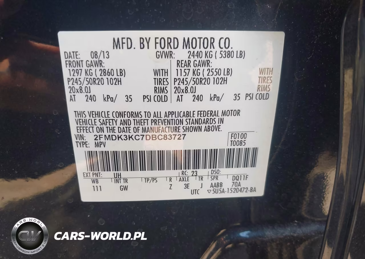 2013 Ford Edge Limited VIN:2FMDK3KC7DBC83727 - 9