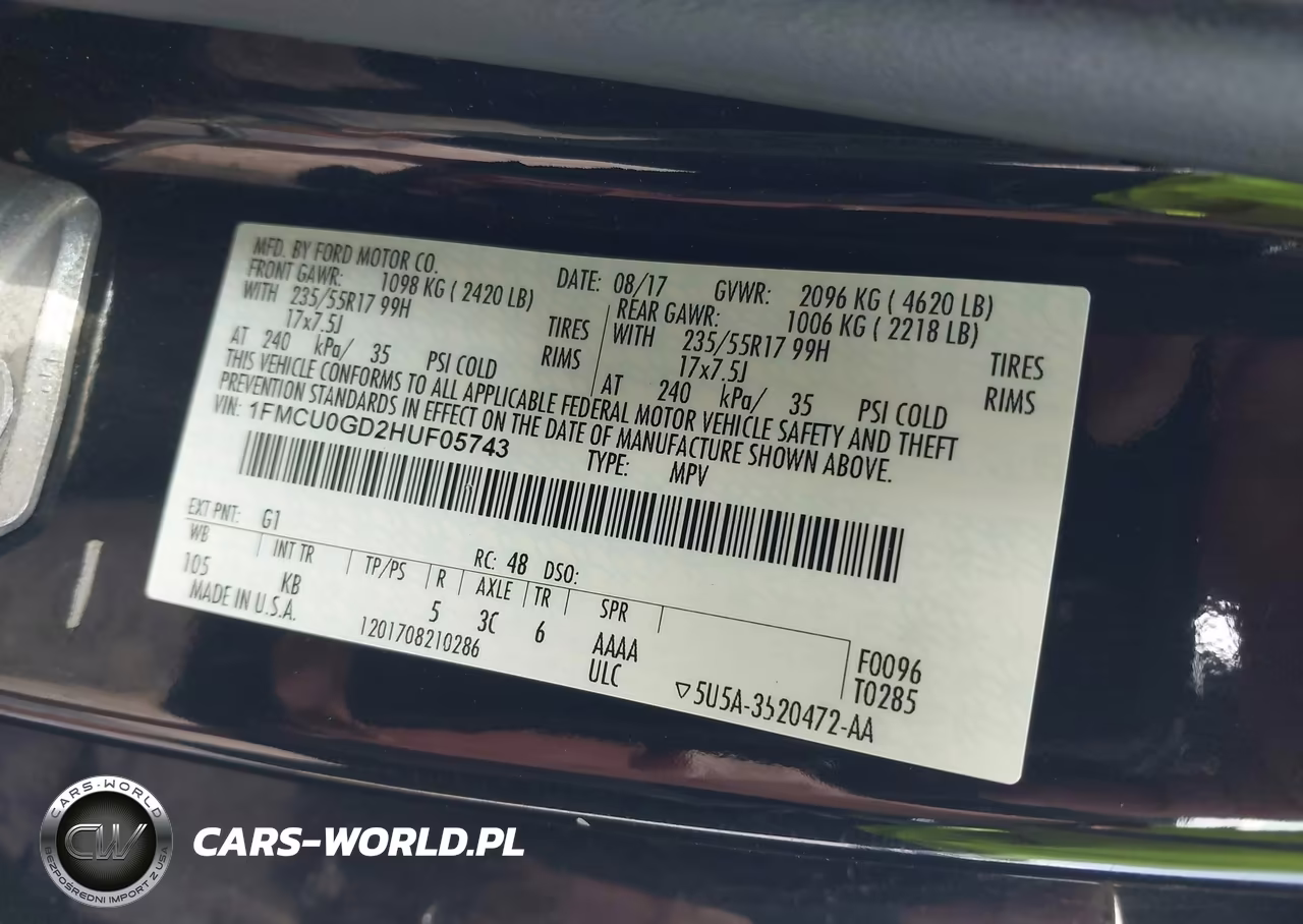 2017 Ford Escape Se VIN:1FMCU0GD2HUF05743 - 9