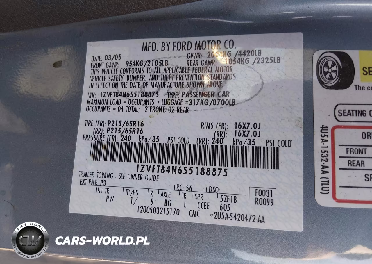 2005 Ford Mustang VIN:1ZVFT84N655188875 - 9