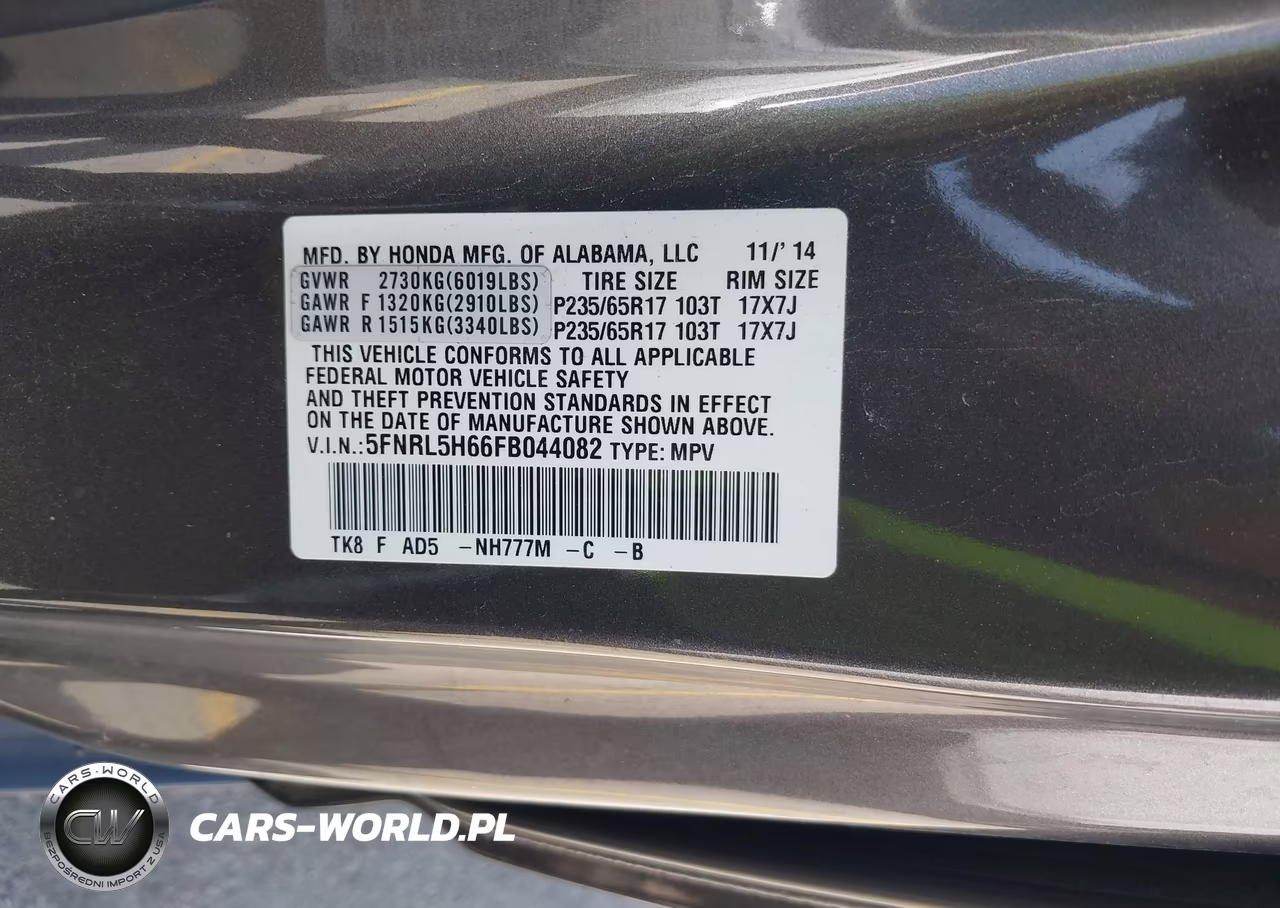 2015 Honda Odyssey Ex-L VIN:5FNRL5H66FB044082 - 9