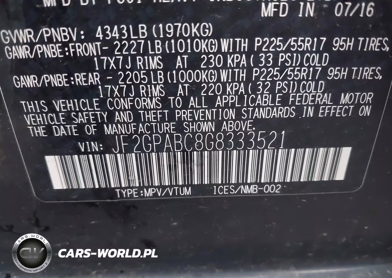 2016 Subaru Crosstrek 2.0I Premium VIN:JF2GPABC8G8333521 - 9