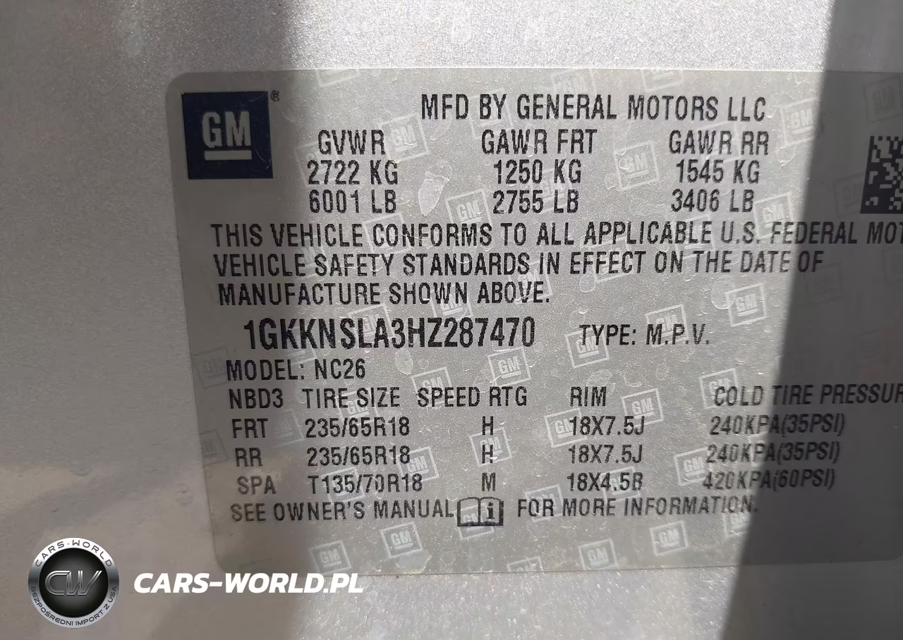 2017 GMC Acadia Sle-2 VIN:1GKKNSLA3HZ287470 - 9