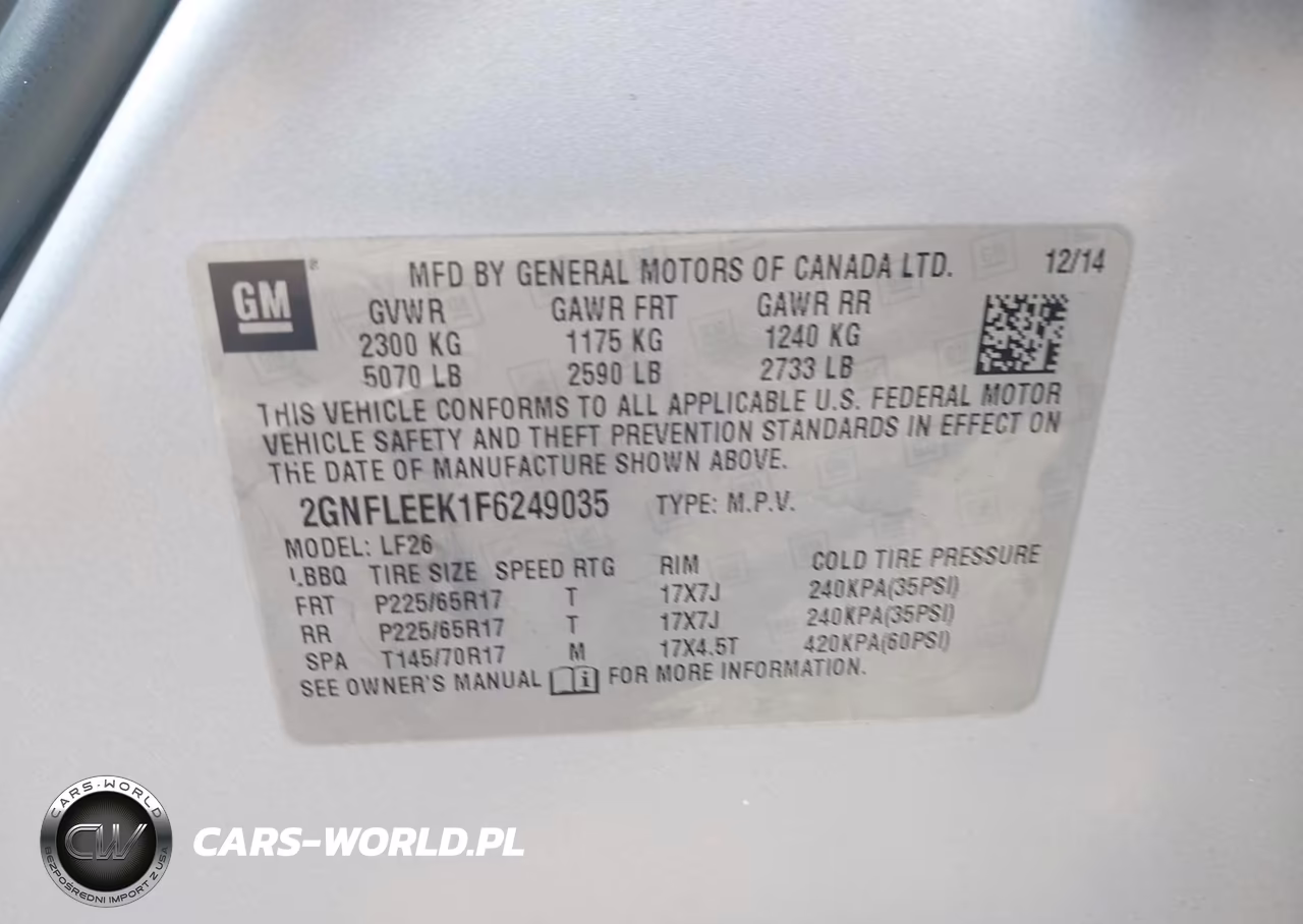 2015 Chevrolet Equinox Ls VIN:2GNFLEEK1F6249035 - 9