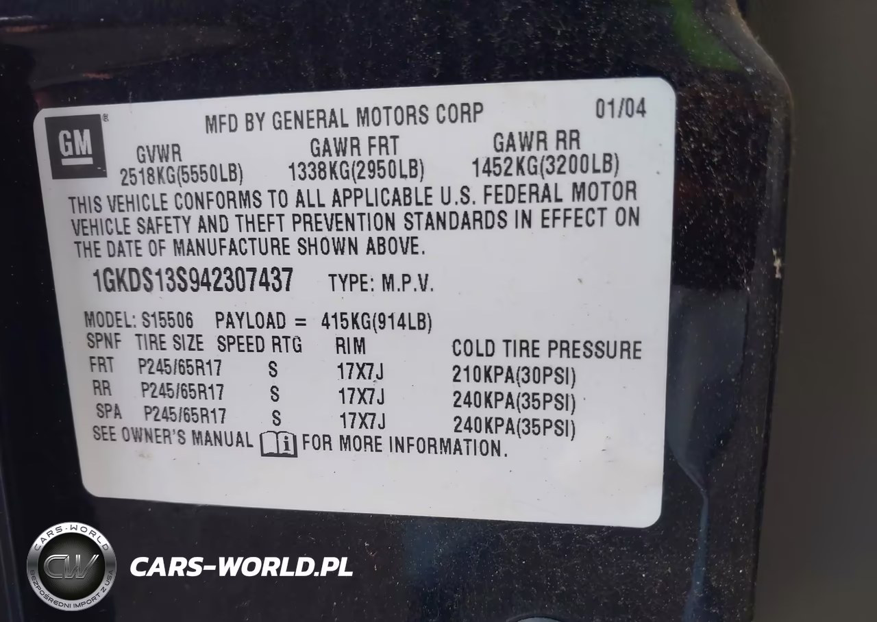 2004 GMC Envoy Slt VIN:1GKDS13S942307437 - 9