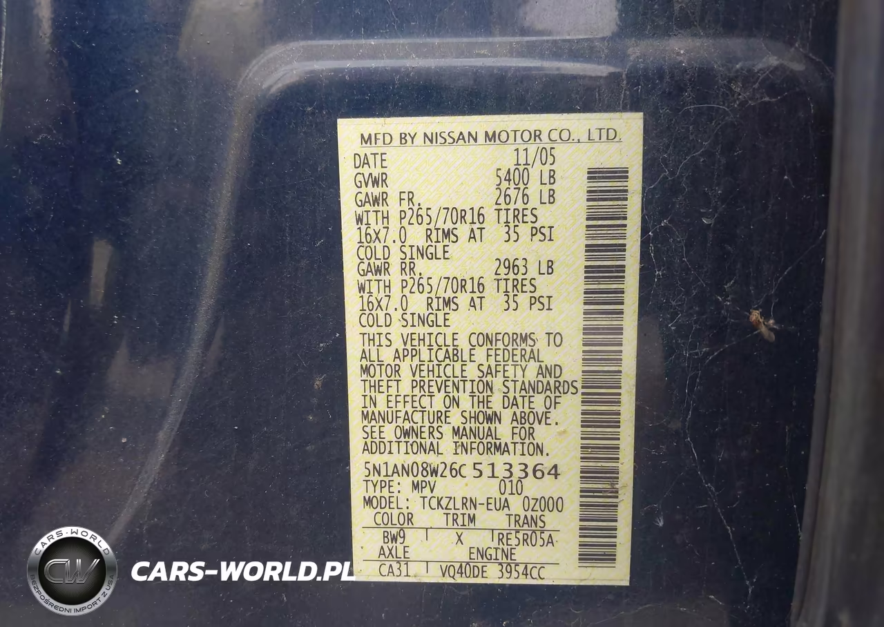2006 Nissan Xterra S VIN:5N1AN08W26C513364 - 9