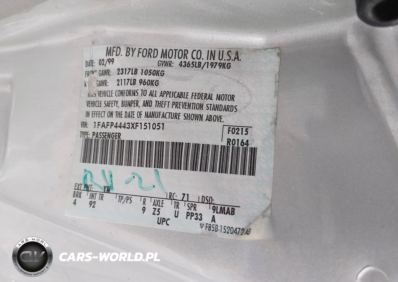 1999 Ford Mustang VIN:1FAFP4443XF151051 - 9