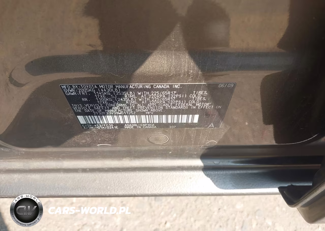 2009 Toyota Rav4 VIN:2T3ZF33V39W011257 - 9