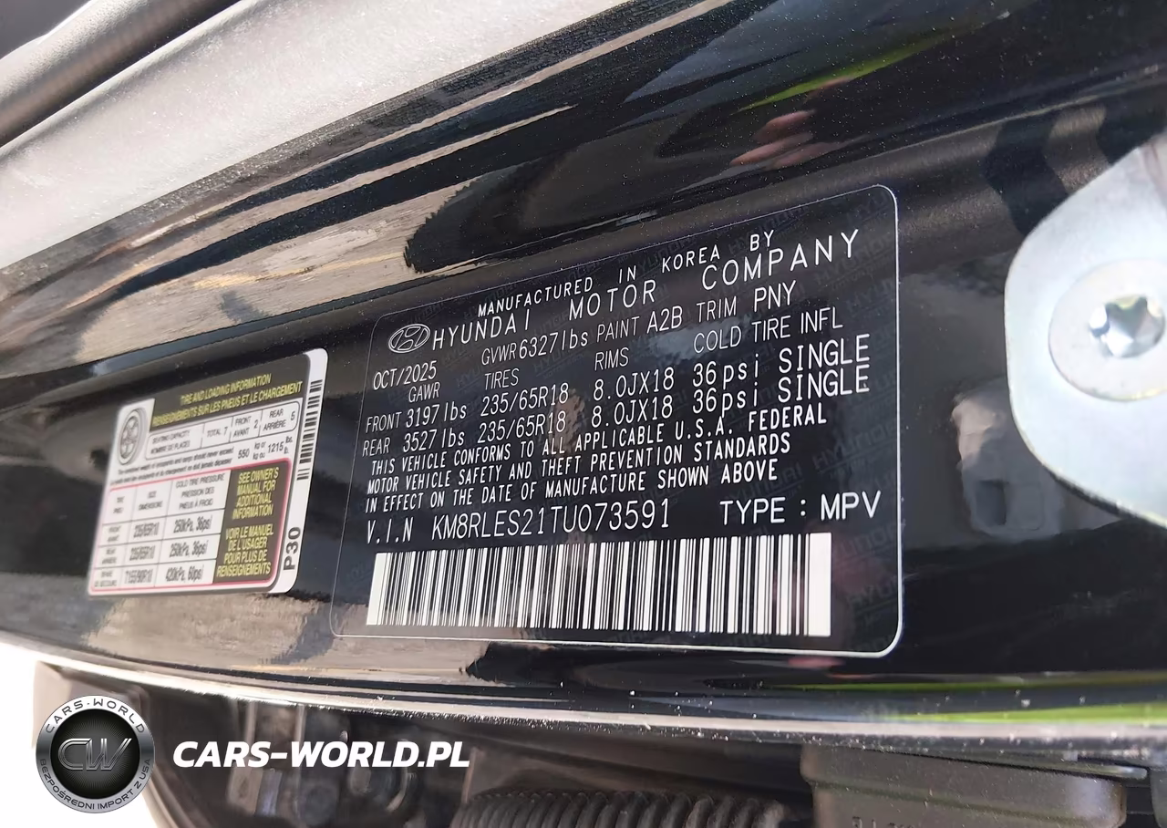 2026 Hyundai Palisade Sel 7P VIN:KM8RLES21TU073591 - 9