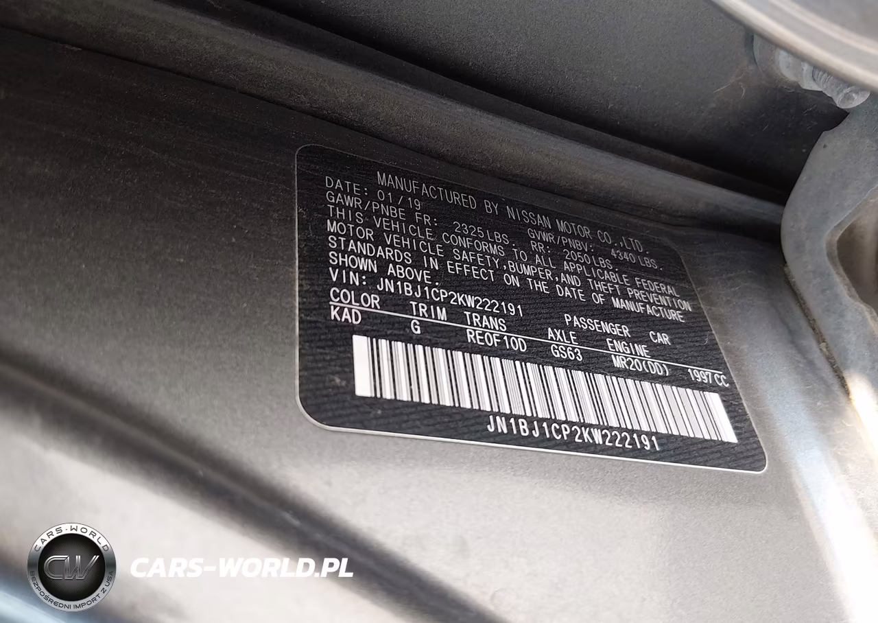 2019 Nissan Rogue Sport S VIN:JN1BJ1CP2KW222191 - 9