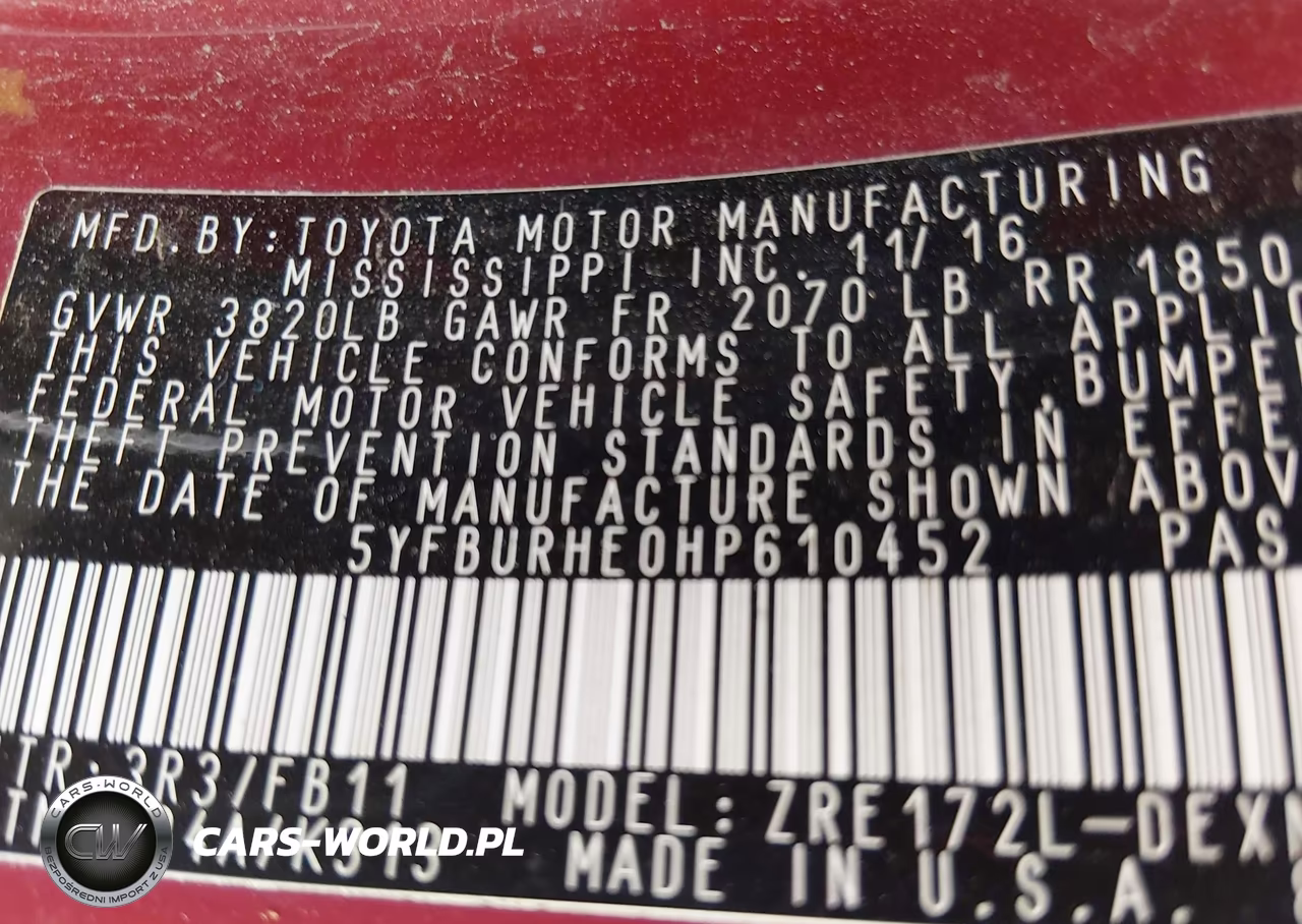 2017 Toyota Corolla Le VIN:5YFBURHE0HP610452 - 9