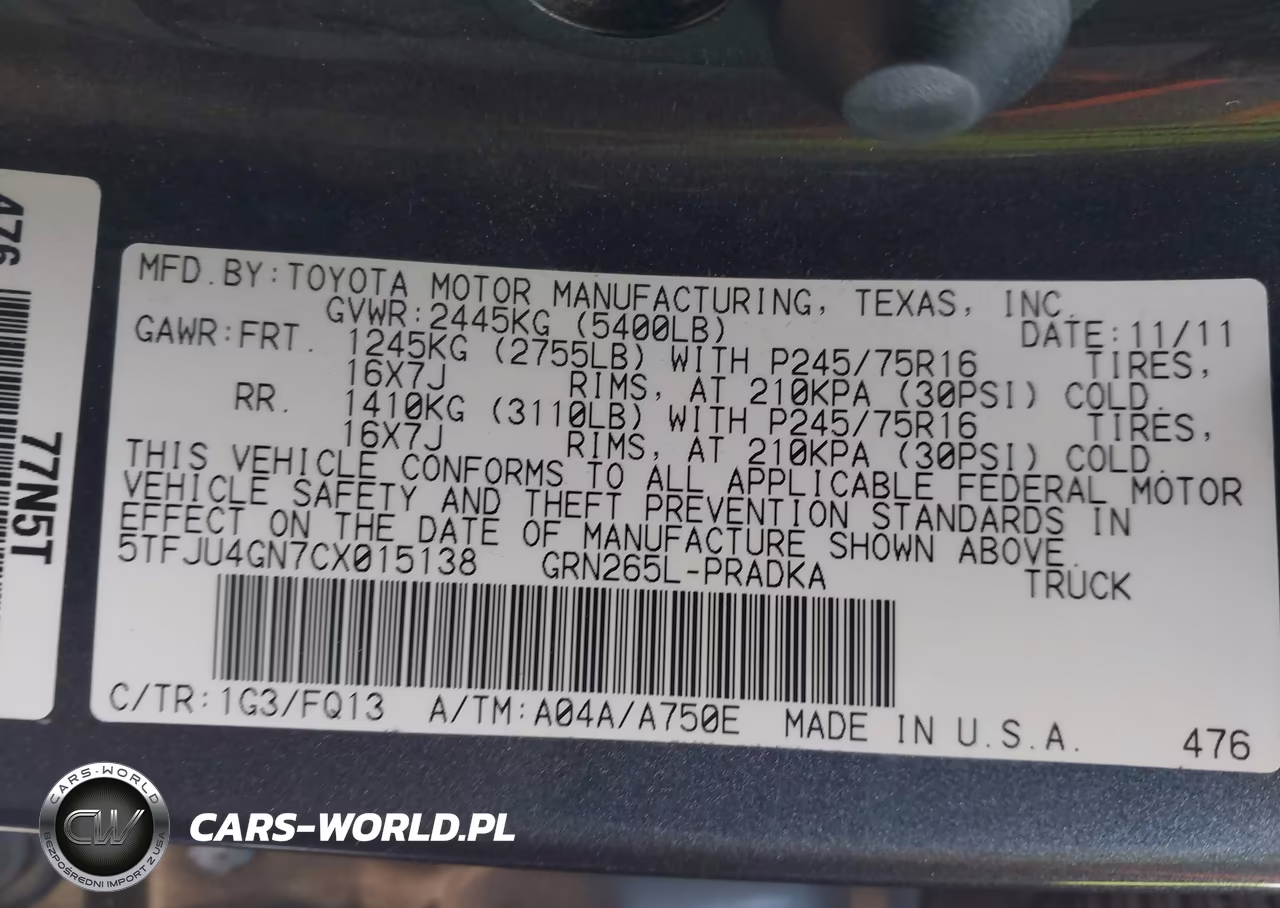 2012 Toyota Tacoma Prerunner V6 VIN:5TFJU4GN7CX015138 - 9