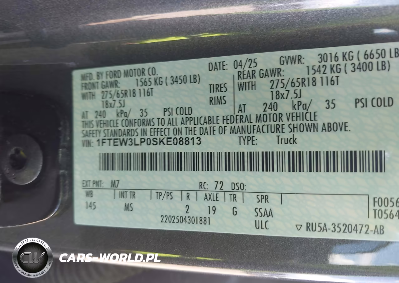 2025 Ford F-150 Xlt VIN:1FTEW3LP0SKE08813 - 9