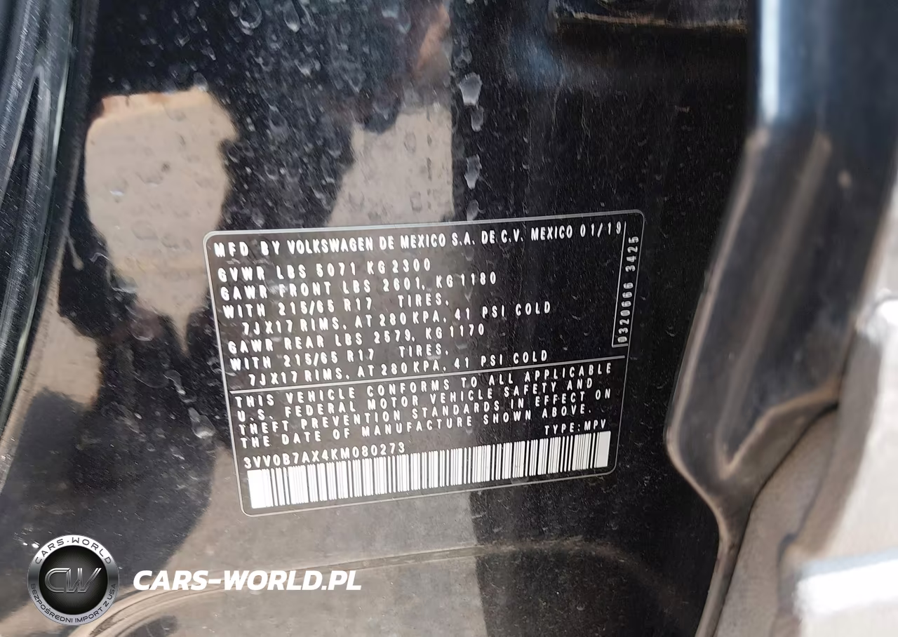 2019 Volkswagen Tiguan 2.0T S VIN:3VV0B7AX4KM080273 - 9